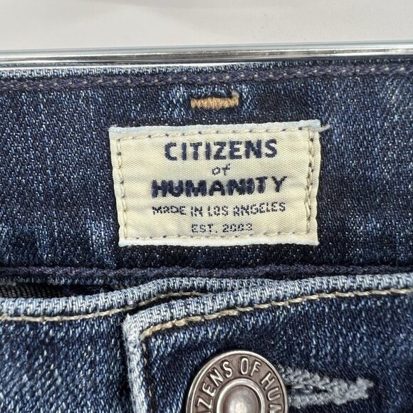 COH Citizens of Humanity Mid Rise Distressed Stretch Skinny Jeans Size 24 - Picture 4 of 8